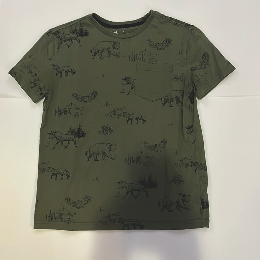 Olive green Wildlife crew neck